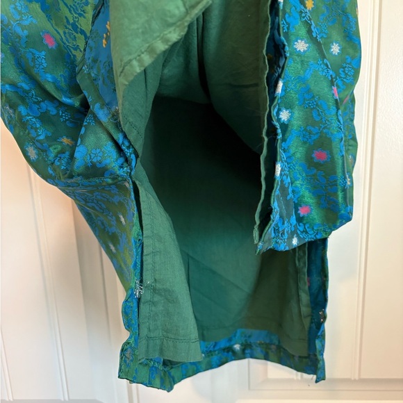 Y2k 90’s Vintage free people satin teal blue midi skirt size 5/6 - Picture 2 of 7